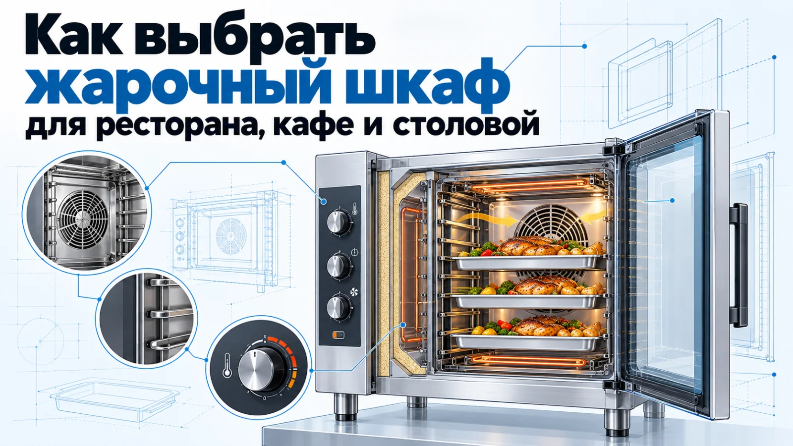 Двухсекционный электрический жарочный шкаф 2×4 FKB-2 на четыре противня